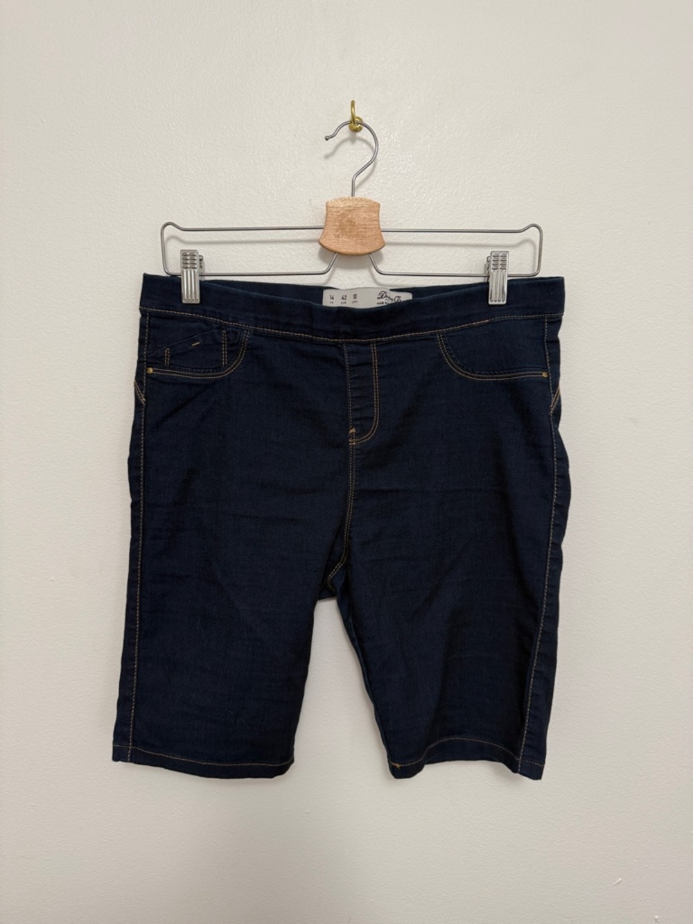 Denim Co. Dark Wash Pull-on Bermuda Shorts